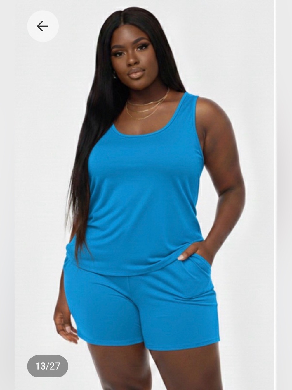 Electric Blue Relaxed Tank & Shorts Set